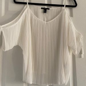 WHITE SEE THROUGH FLOWY TOP